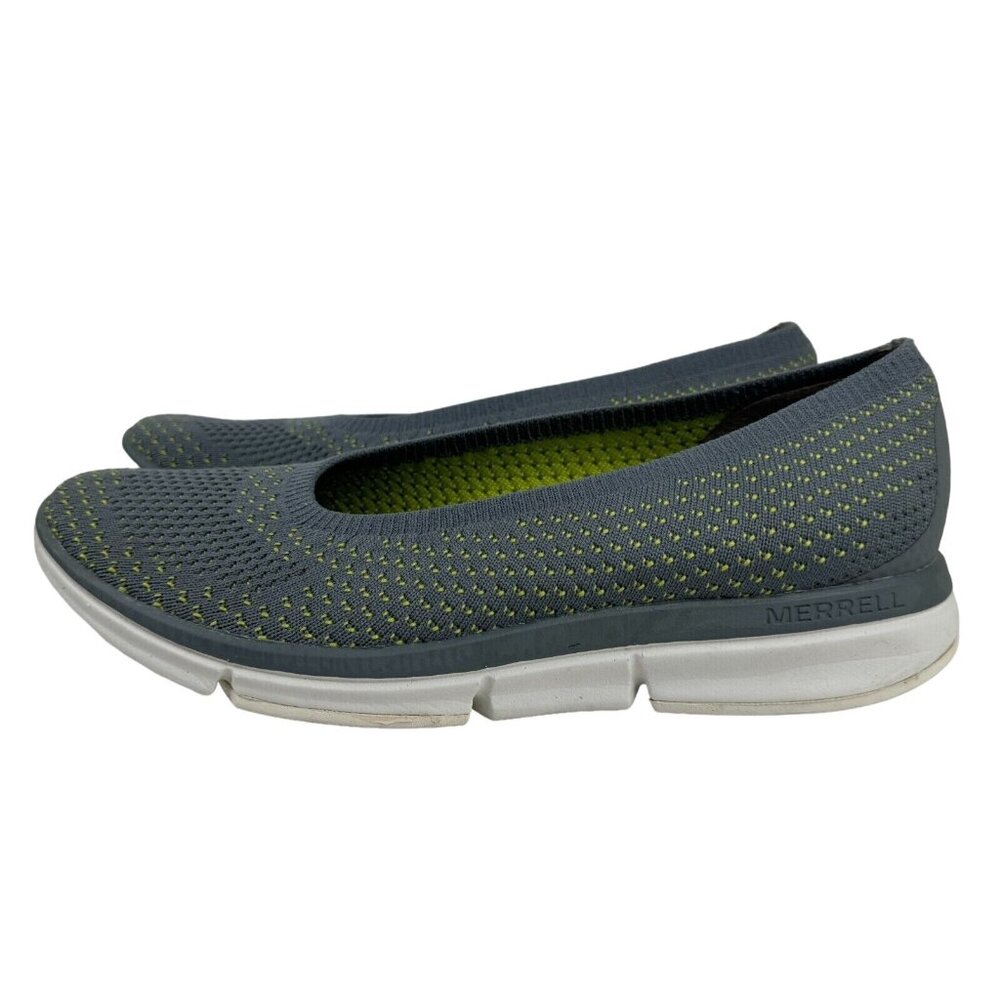 Merrell Womens Gray Green Q Form 2 Knit Monument Shoes Stretch Slip On Size 7